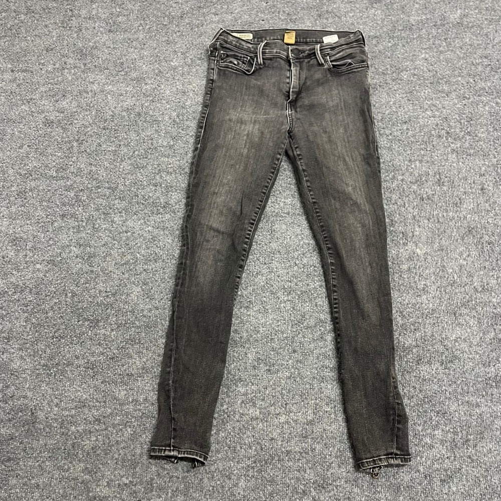 True Religion Jeans Womens Size 28 Faded Black Halle Super Skinny Ankle Zip USA